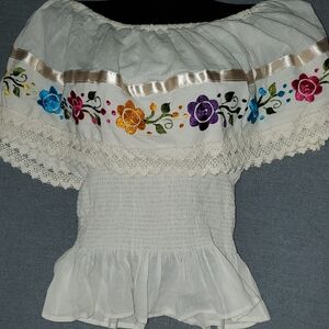 Embroidered Floral Off-Shoulder Top